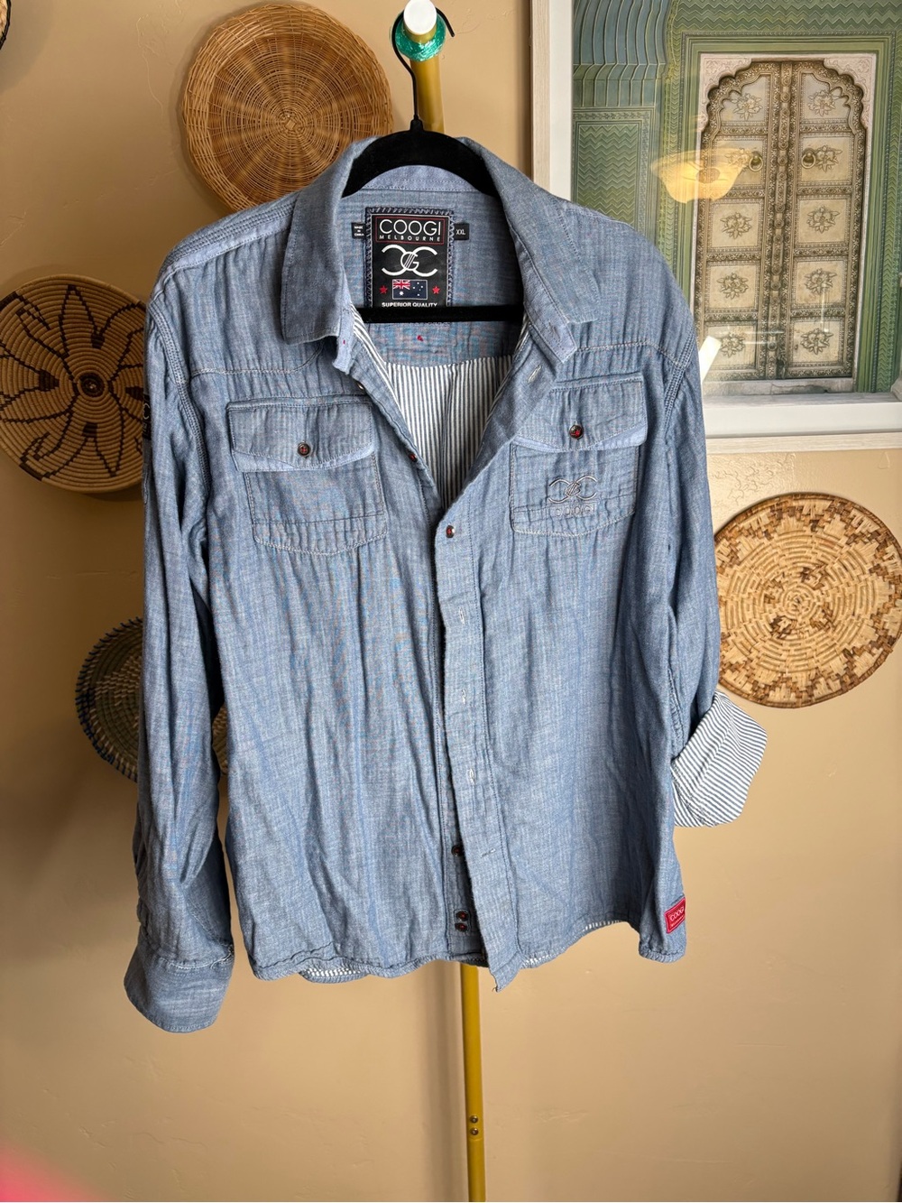 COOGI Light Blue Chambray Button-Down Shirt - Women